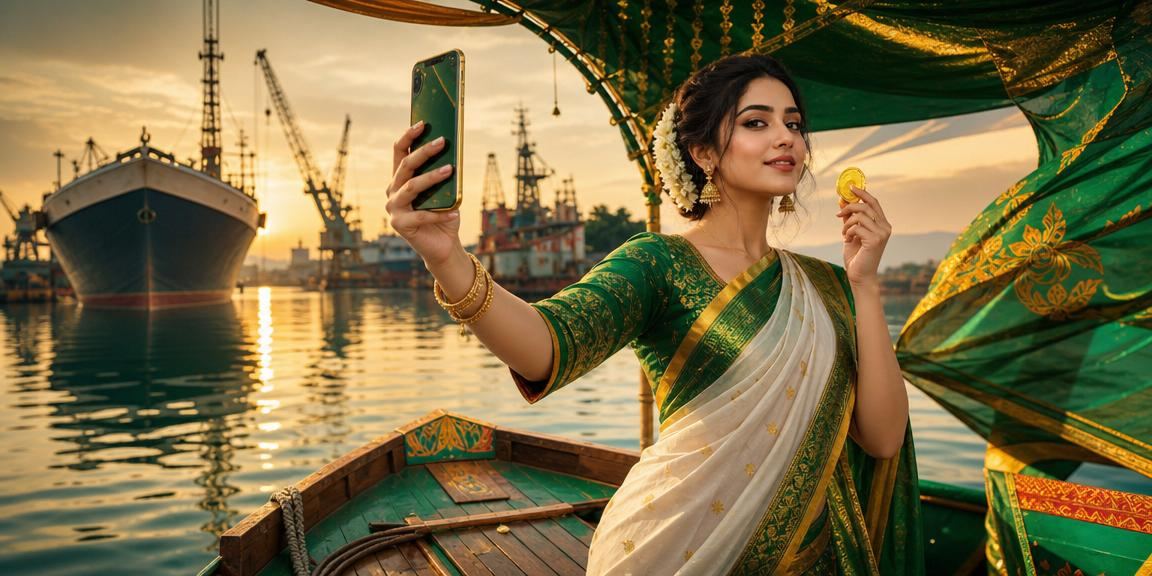 পহেলা বৈশাখে খুলনায় মোবাইলে ক্যাসিনো গেম উপভোগ করছেন একজন বাংলাদেশি নারী